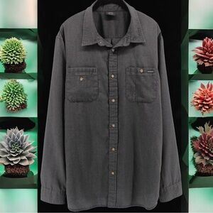 Oakley Charcoal Long‎ Sleeve Buttonup Camping Outdoors Biking Comfort Size XL